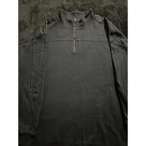 Mens Synergy Black 1/4 Zip Pullover Sweater 4XL